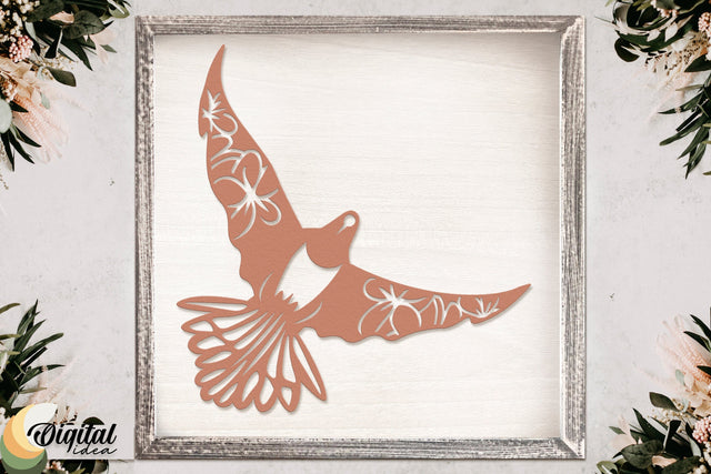 Beautiful bird cut design | Bird with flowers | Bird Nests | Nature | Fly SVG Evgenyia Guschina 
