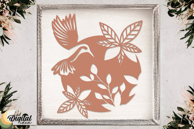 Beautiful bird cut design | Bird with flowers | Bird Nests | Nature | Fly SVG Evgenyia Guschina 