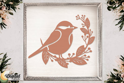 Beautiful bird cut design | Bird with flowers | Bird Nests | Nature | Fly SVG Evgenyia Guschina 