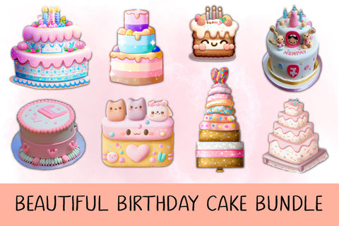 Beautiful Birthday Cake Bundle Sublimation buydesign 