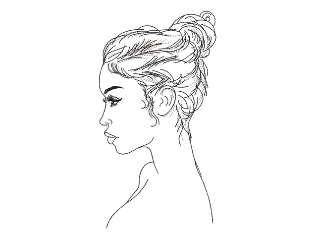 Beautiful Black Woman Embroidery Design, 5 sizes Embroidery/Applique DESIGNS Nino Nadaraia 