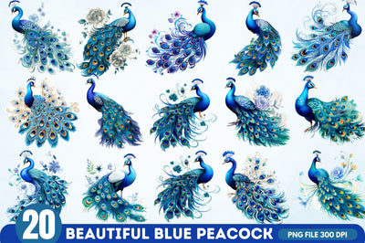 Beautiful Blue Peacock Sublimation Sublimation Regulrcrative 
