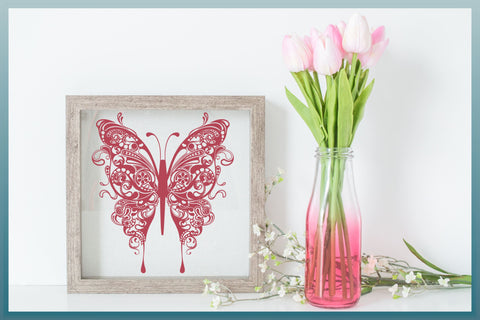 Beautiful Butterfly Mandala Zentangle SVG | Butterfly SVG | Butterfly Mandala SVG Harbor Grace Designs 