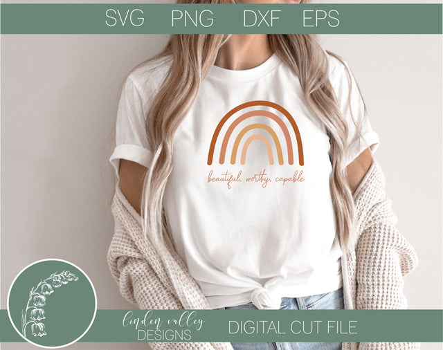 Beautiful Capable Worthy SVG|Women Cut File SVG|Positivity SVG SVG Linden Valley Designs 