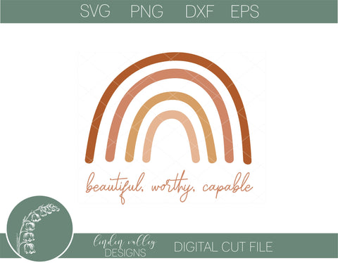 Beautiful Capable Worthy SVG|Women Cut File SVG|Positivity SVG SVG Linden Valley Designs 