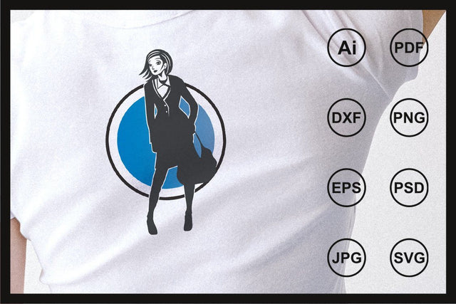 Beautiful career woman design illustration SVG Leamsign Studio 