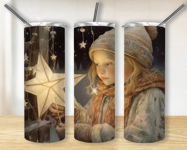 Beautiful Christmas Stars 20oz Skinny Tumbler Png, Christmas Stars Tumbler, Stars Tumbler Wrap Png, Merry Merry Christmas Tumbler, Glitter Stars Tumbler Wrap Sublimation BouDesign 