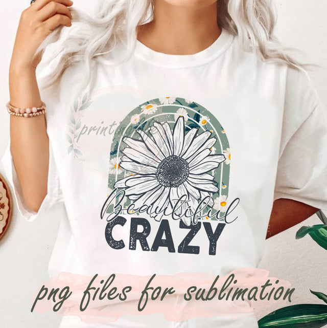Beautiful Crazy Sublimation Png, Rainbow Daisy Design Png, Floral Png, Digital Sublimation, Daisy Sublimation Design, Instant Download Sublimation PrintingLife 