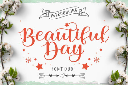 Beautiful Day Script- Font Duo Font AngelStudio 