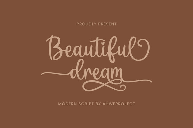 Beautiful Dream - Romantic and Sweet Calligraphy Font ahweproject 