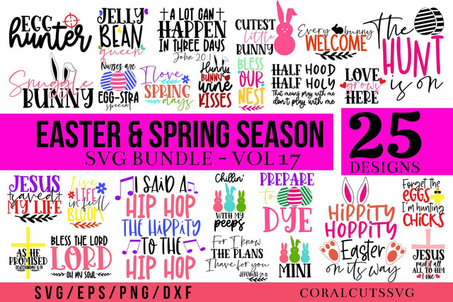 Beautiful Easter & Spring Season SVG Bundle - 25 Design SVG CoralCutsSVG 