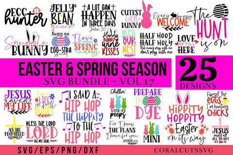 Beautiful Easter & Spring Season SVG Bundle - 25 Design SVG CoralCutsSVG 