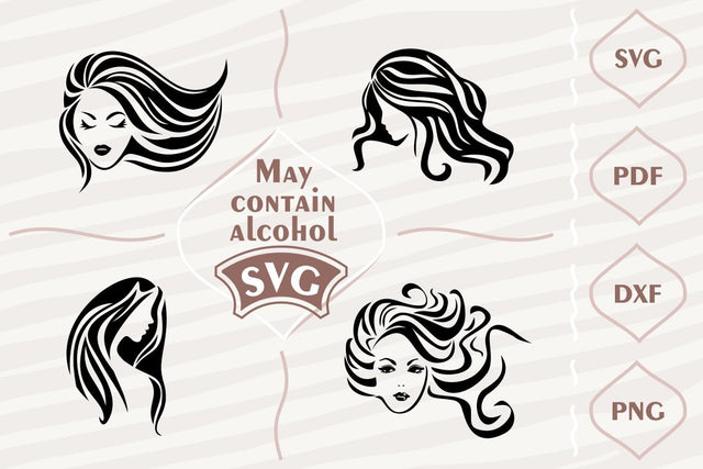 Beautiful face and hair - SVG bundle SVG Digital Mojito 