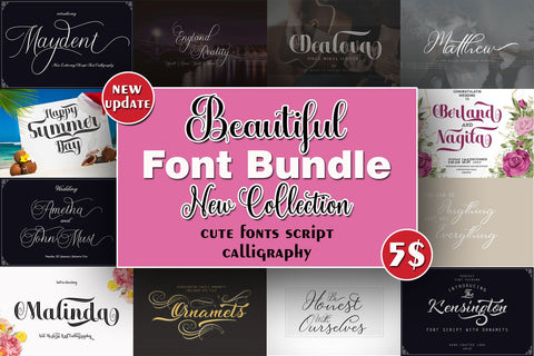 Beautiful Fonts Bundle Font Rtceative 