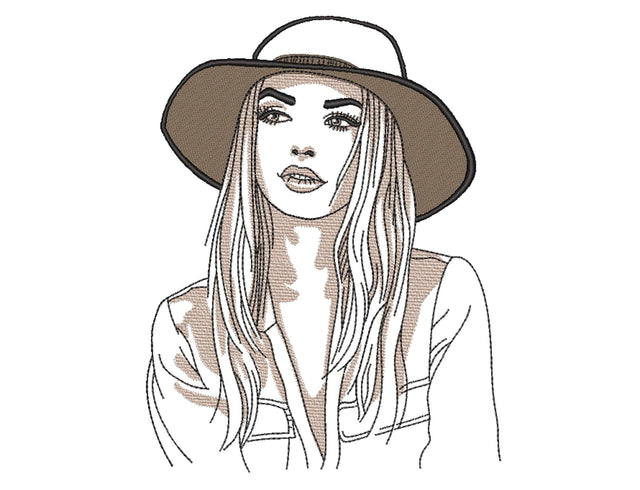 Beautiful Girl Embroidery Design, 4 sizes Embroidery/Applique DESIGNS Nino Nadaraia 