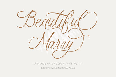 Beautiful Marry - Romantic Sweet Typeface Font ahweproject 