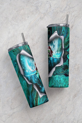 Beautiful Mermaid Tumbler Png,Glitter Mermaid 20 oz Skinny Tumbler,Mermaid Tumbler Sublimation Wrap Sublimation CaldwellArt 