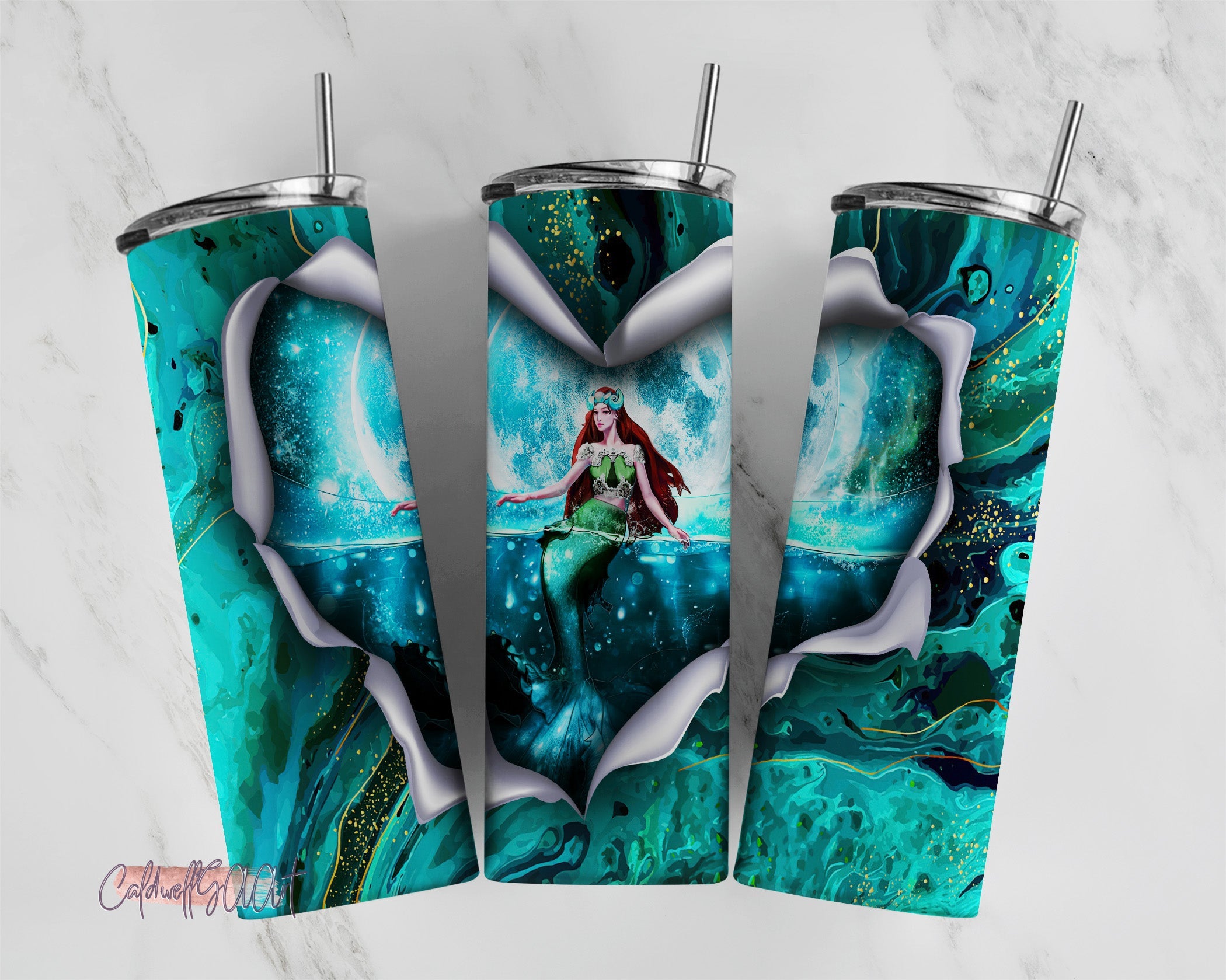 Skinny Tumbler Mermaid Tumbler wrap sublimation