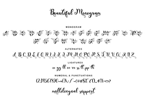 Beautiful Monogram Font Prasetya Letter 