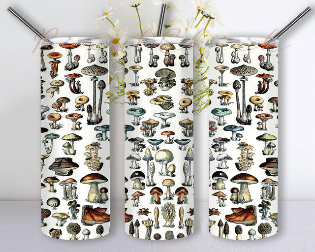 Beautiful Mushroom Tumbler PNG, Mushroom Tumbler Sublimation Design For 20oz Skinny Tumbler, Colorful Mushroom Tumbler, Digital Download Sublimation PixelChick 