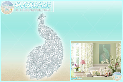 Beautiful Peacock Mandala Zentangle SVG | Peacock SVG SVG Harbor Grace Designs