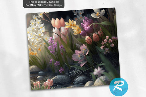 Beautiful Spring Flowers 20 oz / 30 oz Tumbler PNG Sublimation Regulrcrative 