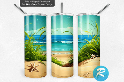 Beautiful Summer 20 oz / 30 oz Tumbler PNG Sublimation Regulrcrative 