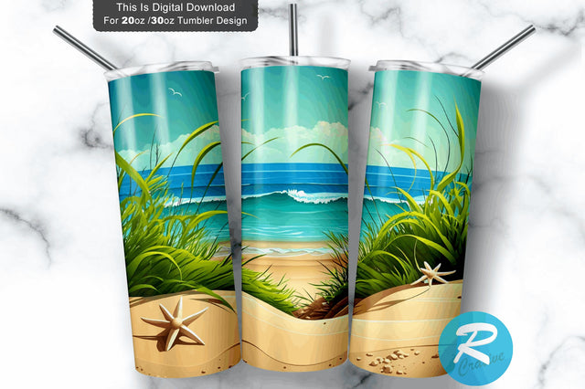 Beautiful Summer 20 oz / 30 oz Tumbler PNG Sublimation Regulrcrative 