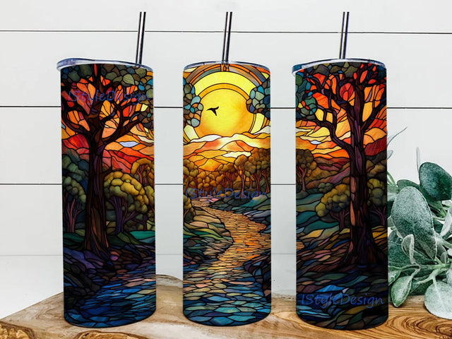 Beautiful Sunrise New Day New Hope 20oz Skinny Tumbler Png, Beautiful Sunrise Scenery Tumbler, Sunrise By The Lake Beautiful Tumbler, Sublimation Design Sublimation iStyleDesign 