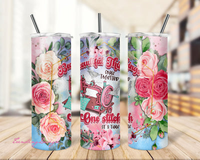 Beautiful thing come together one stitch at time tumbler PNG design Sewing 20oz 30oz skinny tumbler STRAIGHT digital wrap Epoxy pen wrap PNG Sublimation TrendingDesign 