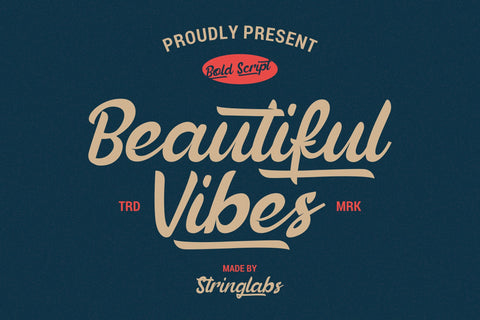 Beautiful Vibes - Bold Script Vintage Retro Font Font StringLabs 