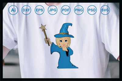 Beautiful wizard design illustration SVG Leamsign Studio 