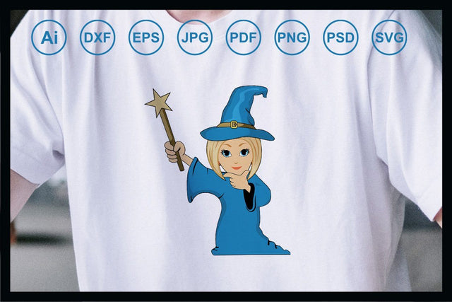 Beautiful wizard design illustration SVG Leamsign Studio 