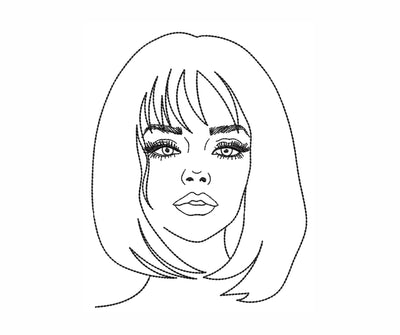 Beautiful Young Woman Machine Embroidery Design, 4 sizes Embroidery/Applique DESIGNS Nino Nadaraia 