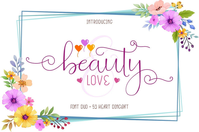 Beauty and Love Font Duo Font PutraCetol Studio 