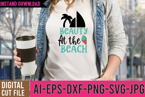Beauty At the beach SVG Cut File , Summer SVG Quotes SVG BlackCatsMedia 