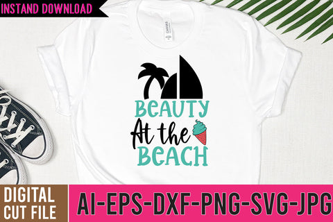 Beauty At the beach SVG Cut File , Summer SVG Quotes SVG BlackCatsMedia 