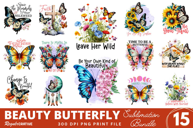 Beauty Butterfly Sublimation Bundle Sublimation Regulrcrative 