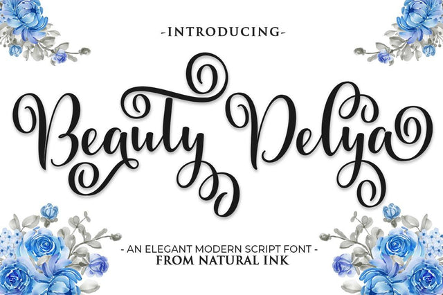 Beauty Delya Font Studio Natural Ink 
