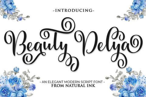 Beauty Delya Font Studio Natural Ink 