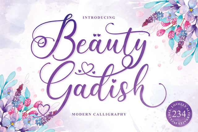 Beauty Gadish | Lovely Script Font studioalmeera 
