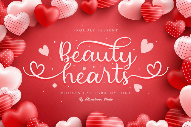 Beauty Hearts - Modern Calligraphy Font Font Alpaprana Studio 