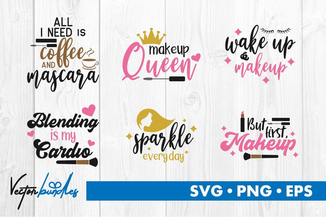 Beauty makeup quote bundle svg SVG vectorbundles 