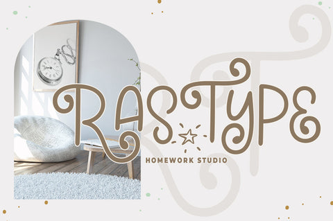 Beauty Thalita | Monoline and Extras Font Rastype 