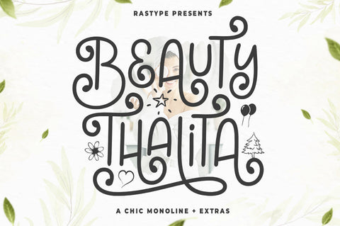 Beauty Thalita | Monoline and Extras Font Rastype 