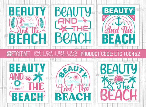 Beauty & The Beach SVG Bundle, Beach Life Svg, Hello Summer Svg, Vacation Svg, Summer Vibes Svg, Summer Quote, ETC T00452 SVG ETC Craft 