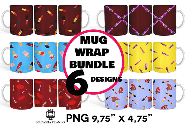 Beauty Therapist Mugs set, Pattern beauty mug wrap Sublimation Natasha Prando 