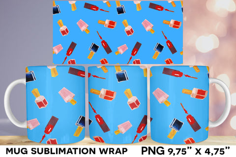 Beauty Therapist Mugs set, Pattern beauty mug wrap Sublimation Natasha Prando 