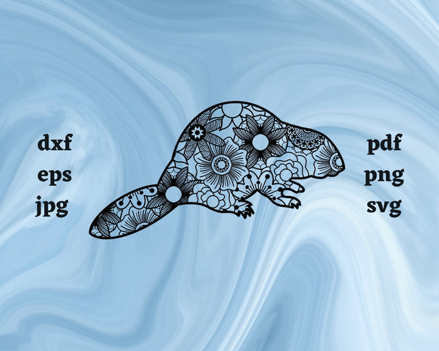 Beaver Mandala SVG Cut File SVG Northern Light SVG 