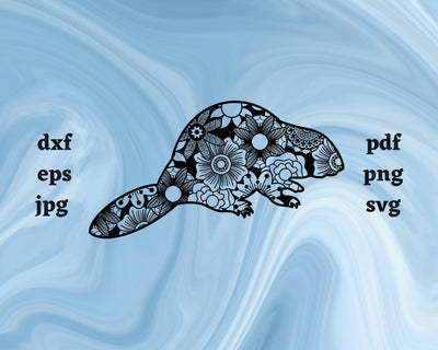 Beaver Mandala SVG Cut File SVG Northern Light SVG 